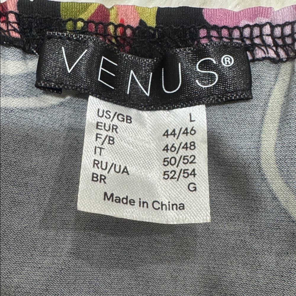 VENUS Black Halter jumpsuit with Red & Pink Floral Print - Picture 6 of 7